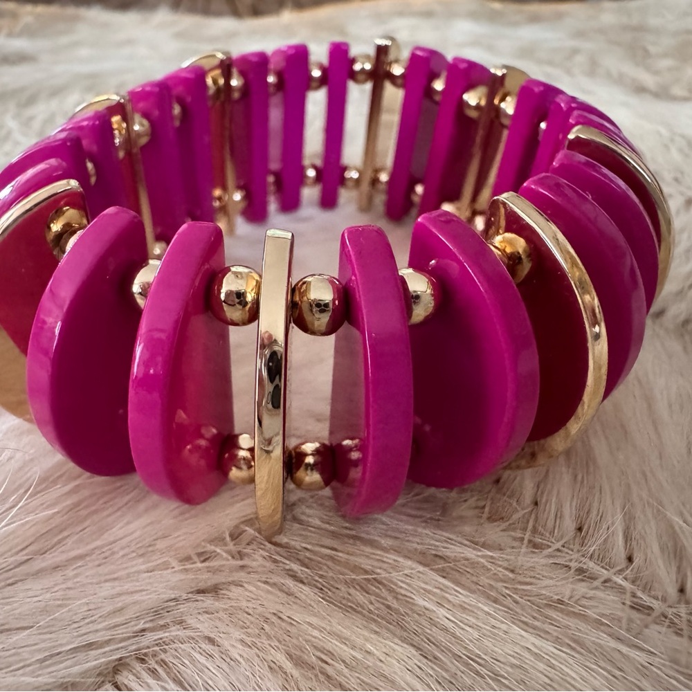 Trina Turk Pink and Gold Chunky Bracelet